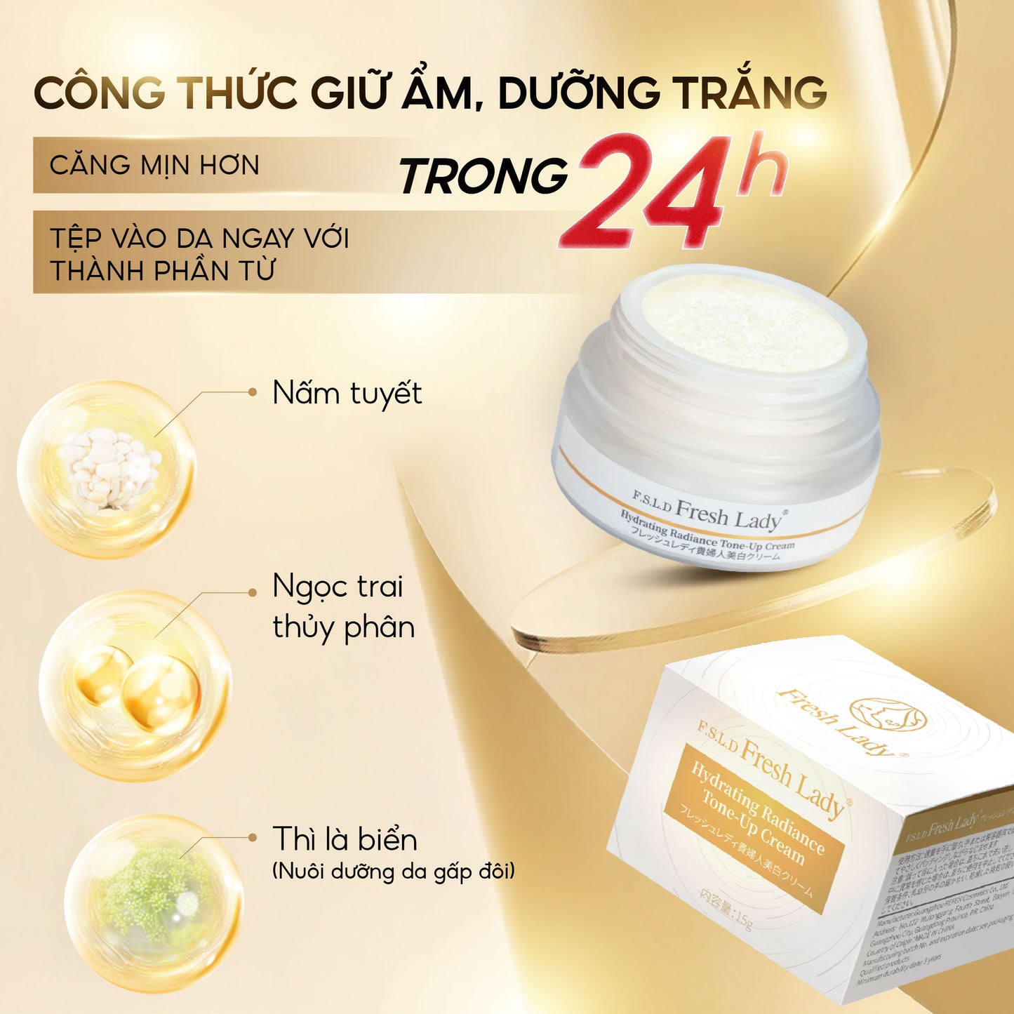 Fresh Lady – Kem Dưỡng Trắng Da Đa Tác Dụng: Vừa Nâng Tone, Vừa Mờ Nám, Lại Che Khuyết Điểm!