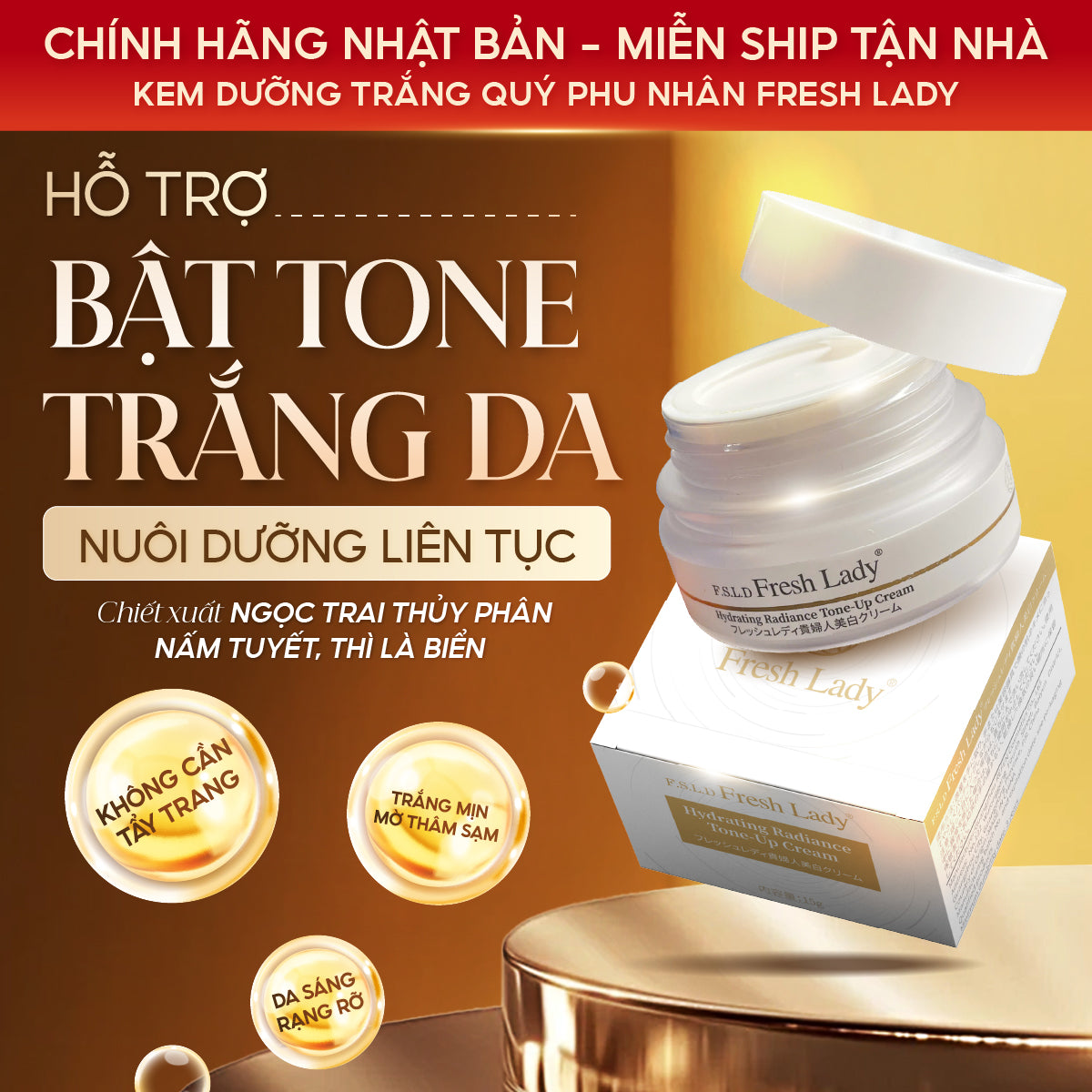 Fresh Lady – Kem Dưỡng Trắng Da Đa Tác Dụng: Vừa Nâng Tone, Vừa Mờ Nám, Lại Che Khuyết Điểm!