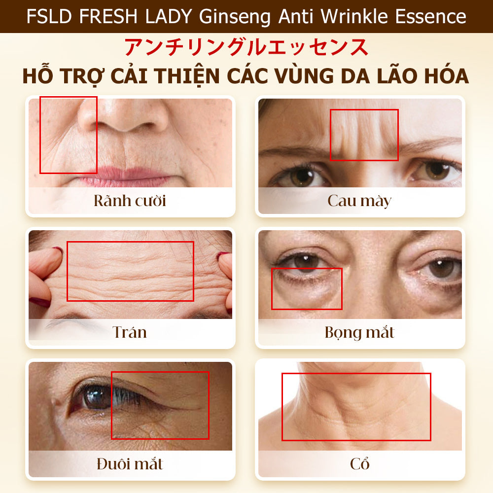 Tinh Chất Nhân Sâm Nhật Bản Fresh Lady Hỗ Trợ Giảm Nếp Nhăn, Ngừa Lão Hóa, Dưỡng Sáng Da