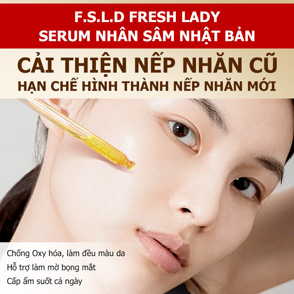 Tinh Chất Nhân Sâm Nhật Bản Fresh Lady Hỗ Trợ Giảm Nếp Nhăn, Ngừa Lão Hóa, Dưỡng Sáng Da
