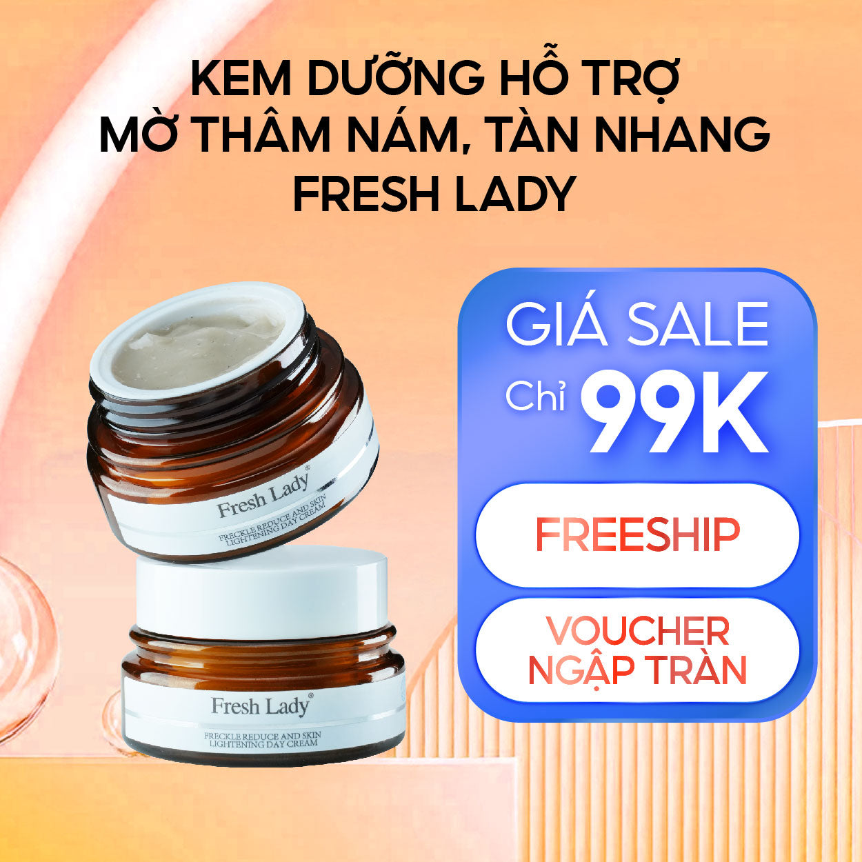 KemFresh Lady – Dưỡng trắng, mờ nám, giảm thâm – Cho làn da sáng khỏe, đều màu!